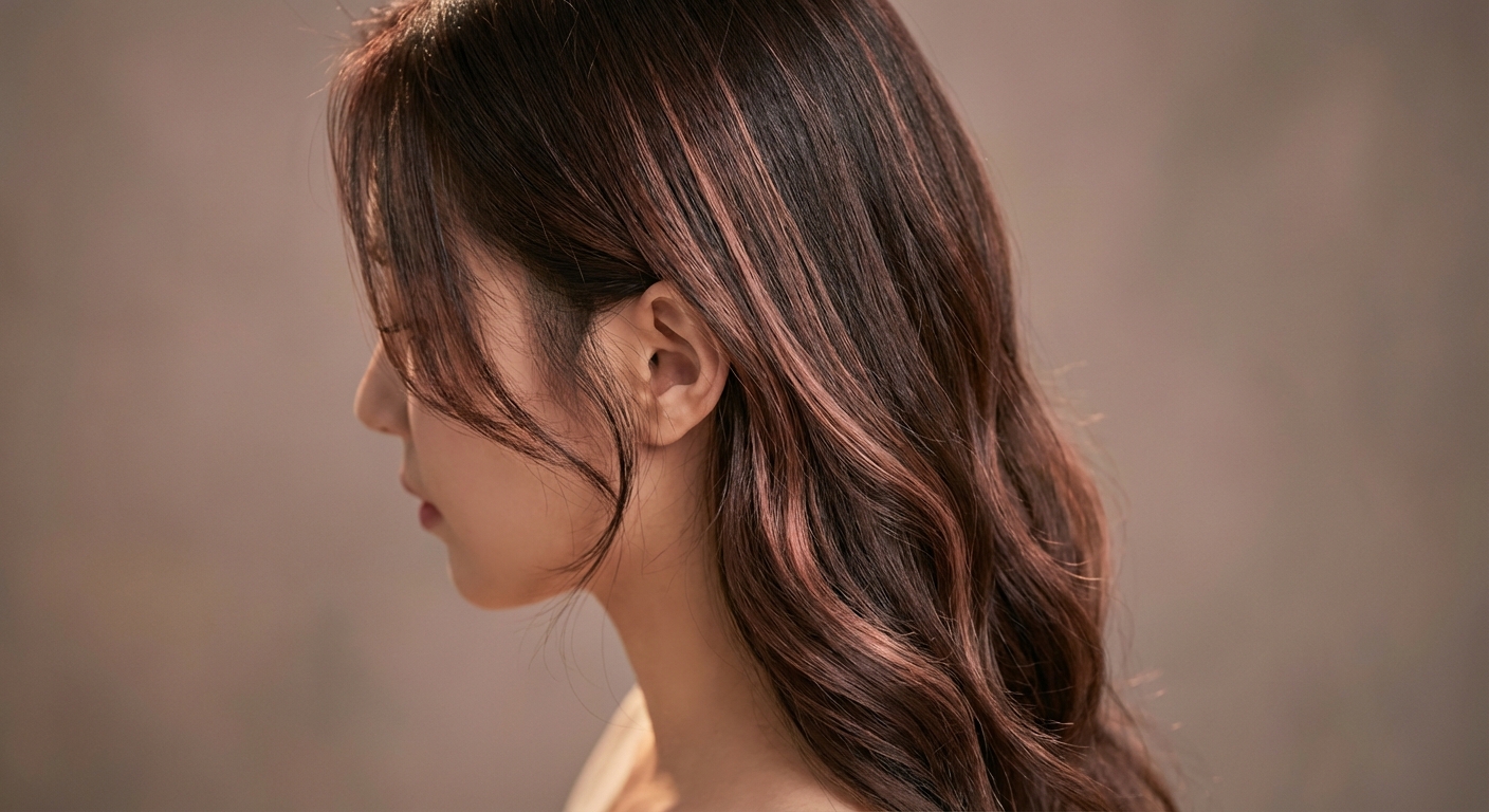 완성된 헤어스타일 클로즈업