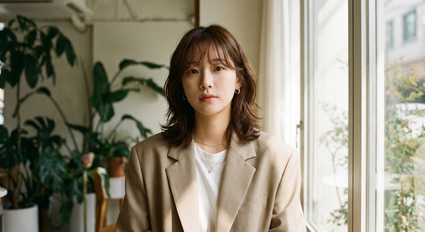 시스루 뱅 커트